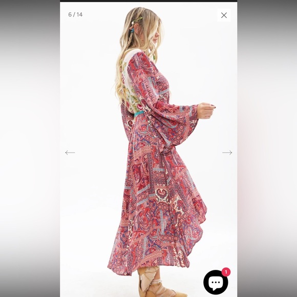 NWT Aratta Silent Journey Magical Creature Dress Sz S Embroidered Linen Coral - Picture 11 of 16